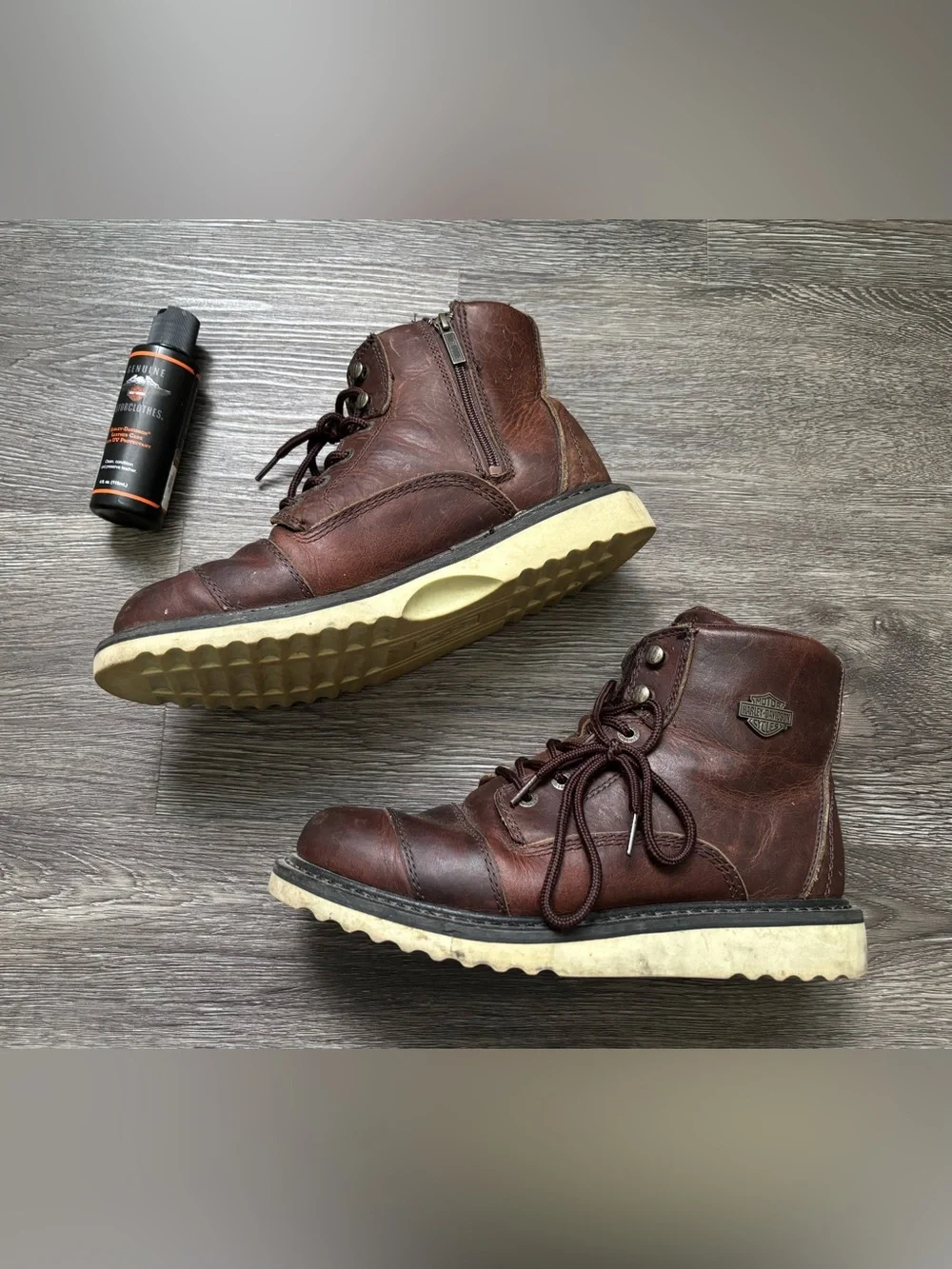 Harley-Davidson Dark Brown Leather Men’s Lace-Up Boots